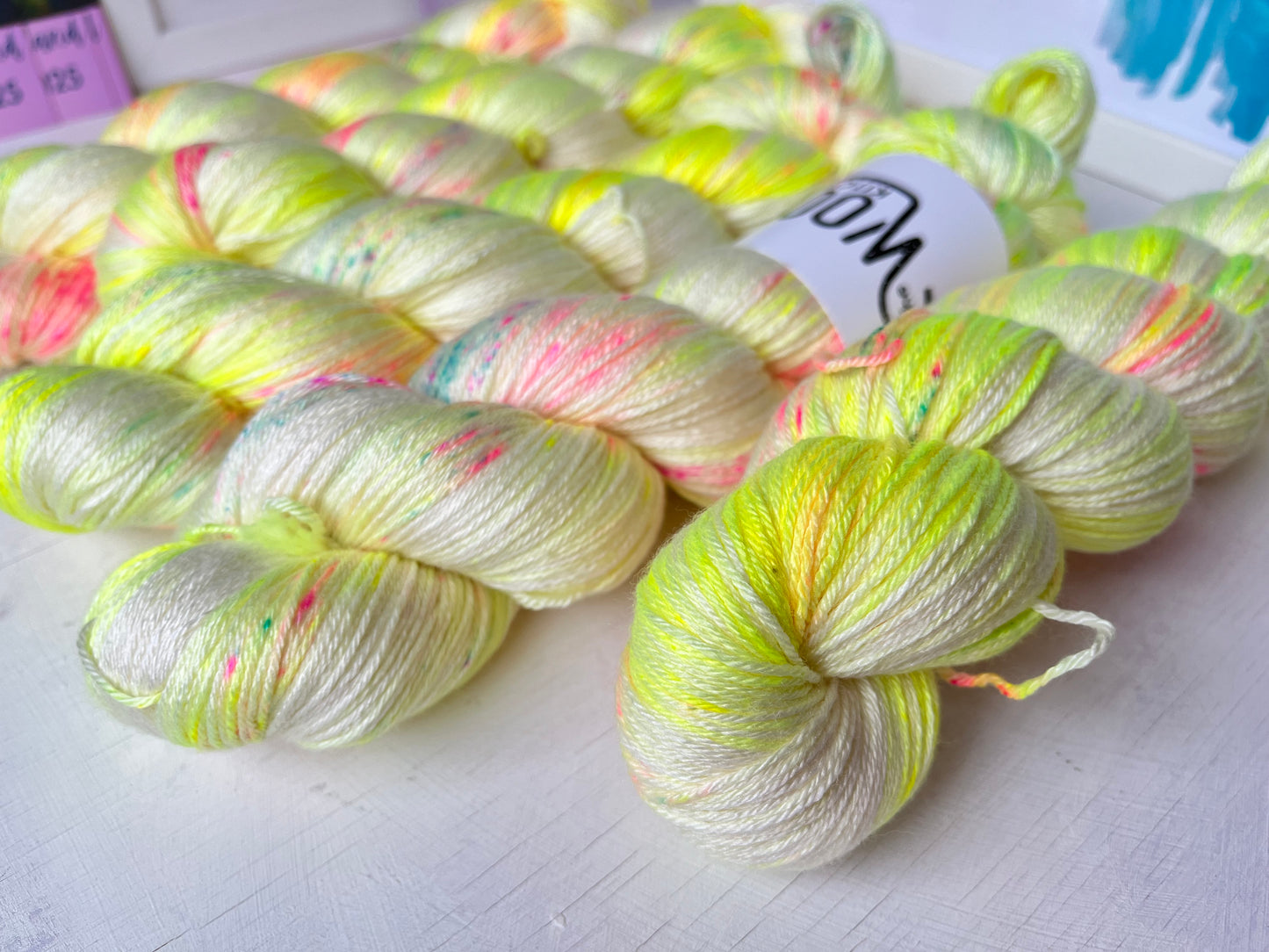Image 1 Lotus Flower | Floral Fade 2 Botanical Monthly Yarn Club | 4ply sock, Luxury 4ply Merino Silk, DK Wool, 4ply Sock Set