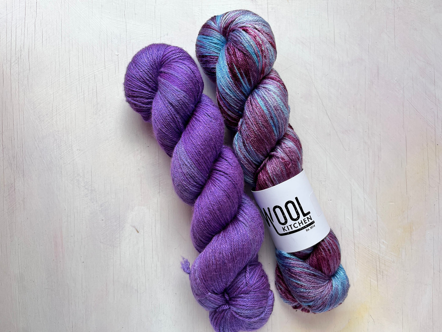 SALE Silk Mix Duo | Purple, Hydrangea | Luxury 4ply Merino Silk