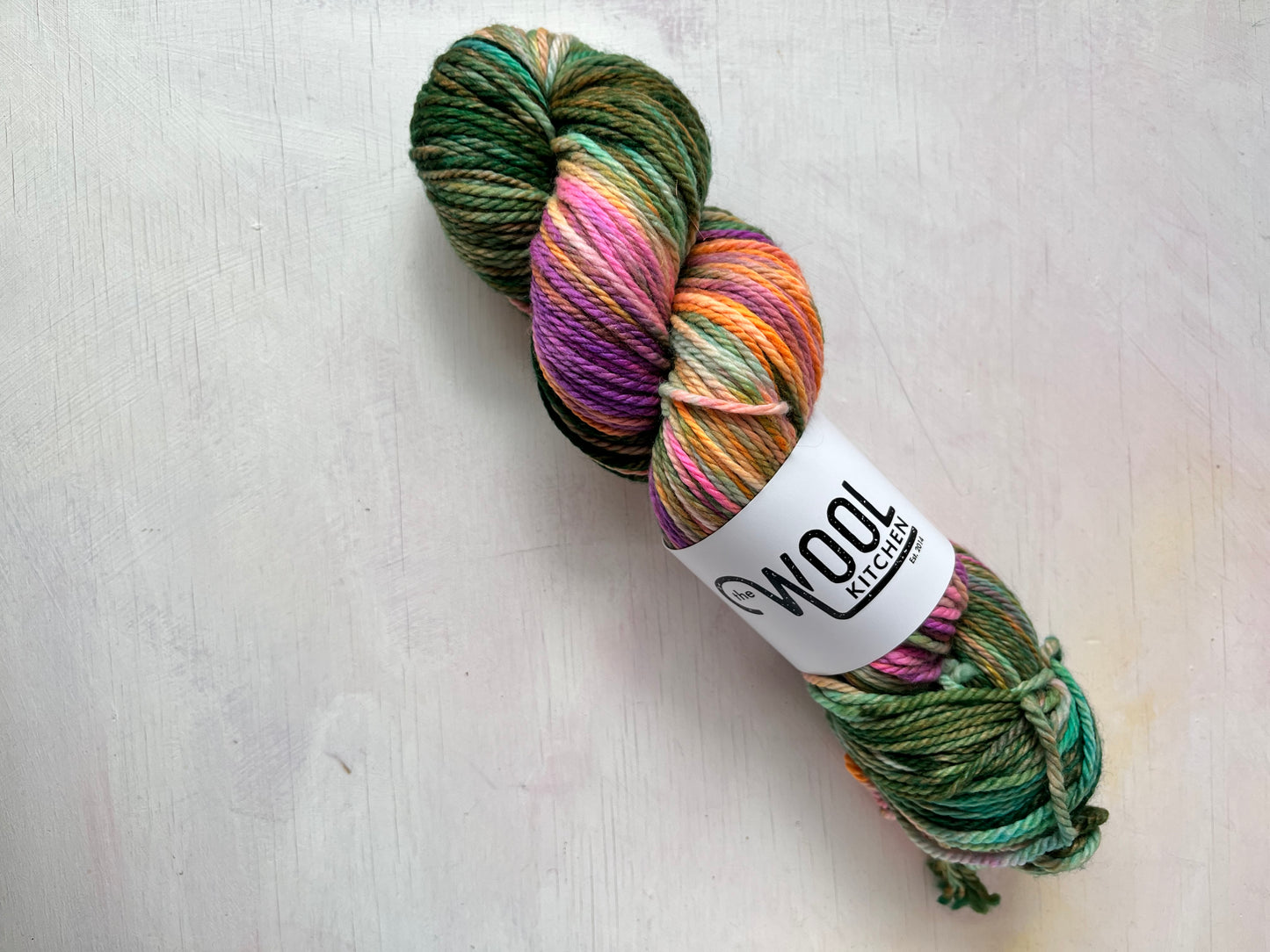 SALE Aran Green Purple Orange Mix Single Skein | Merino Aran Wool