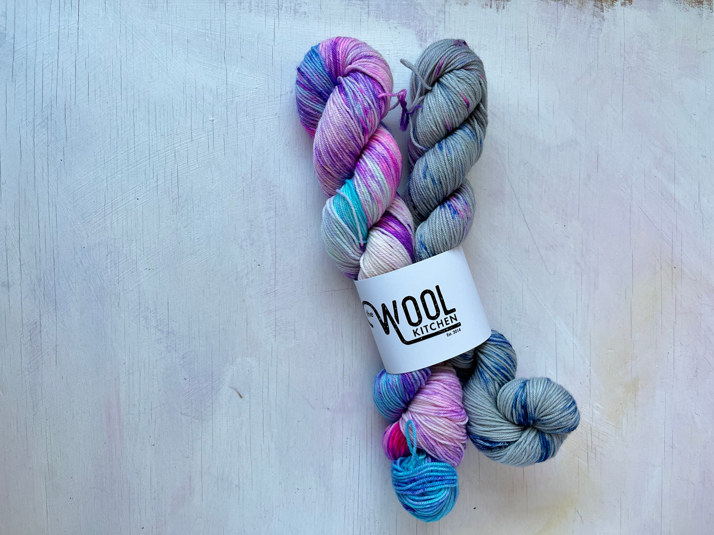 SALE 50g Sock Set | Purple Jellyfish & Blue Grey Speckle | 4ply sock
