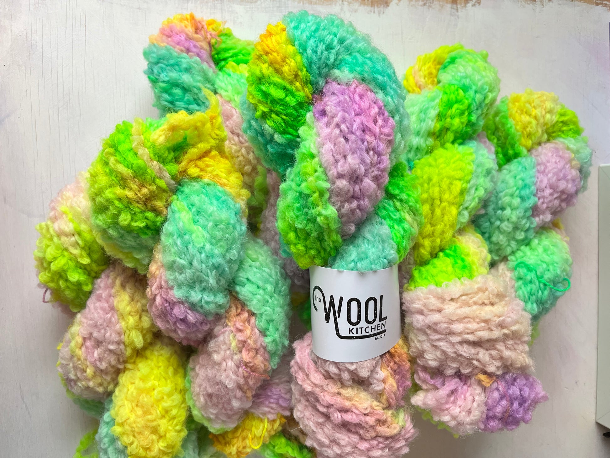 Teddy in the Woods from the Teddy bear boucle collection by the hand dyed yarn expert, The Wool Kitchen