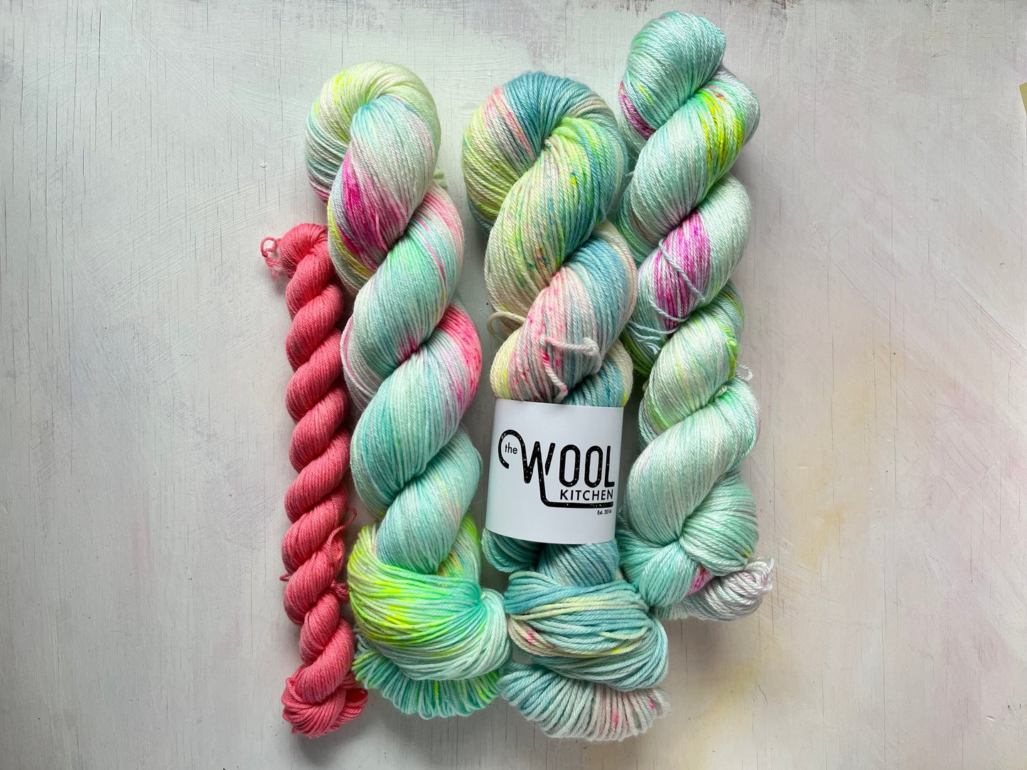 Anthuriums from the Floral Fade 2 Botanicals edition of the Monthly Yarn Club from the Wool Kitchen
