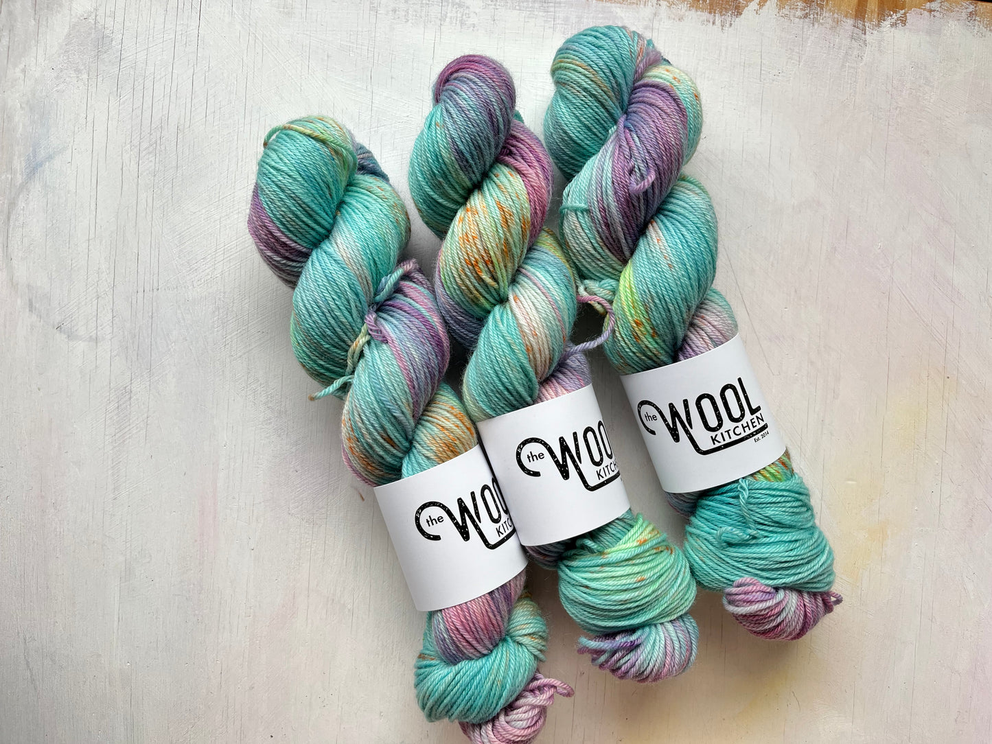 Blue Poppy from the Floral Fade 2 Botanicals monthly yarn club in BFL DK Wool