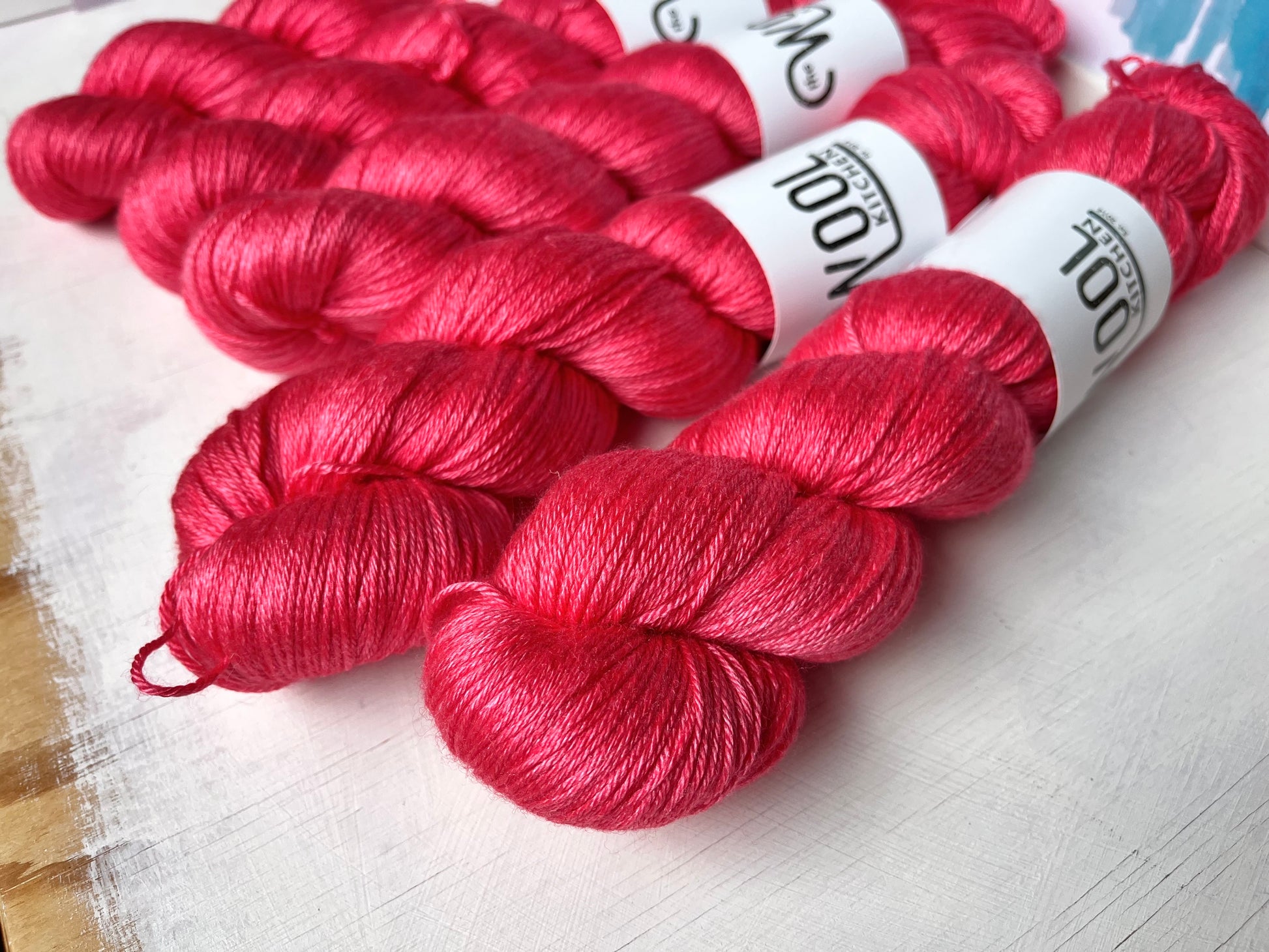 Close up of Hot Sauce from the Luxury 4ply Merino Silk Collection by the hand dyed yarn expert, The Wool Kitchen.