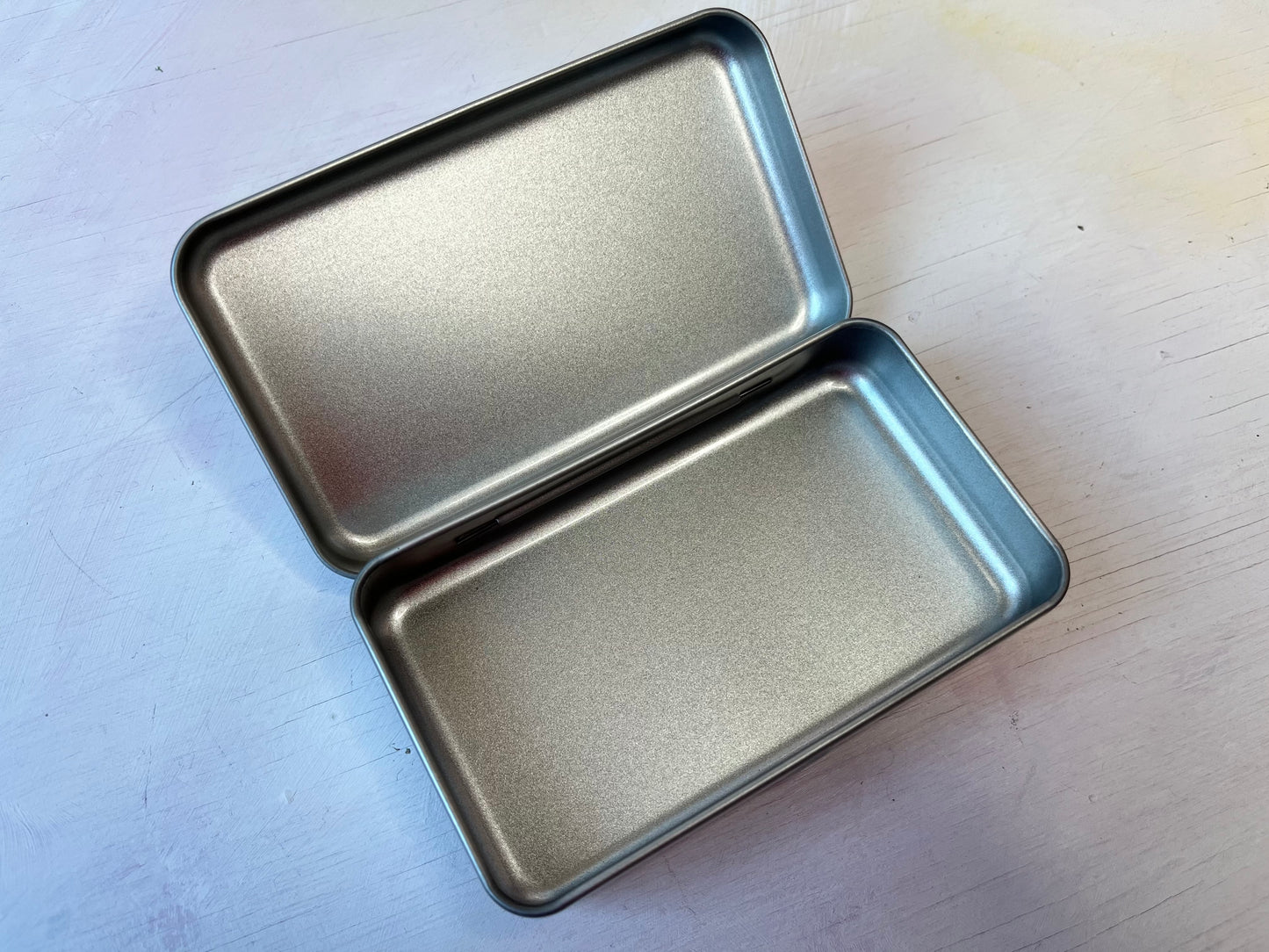 Open Empty Super Useful Notions Tin from the Accessories and Helen's must haves collection by the hand dyed yarn expert, The Wool Kitchen