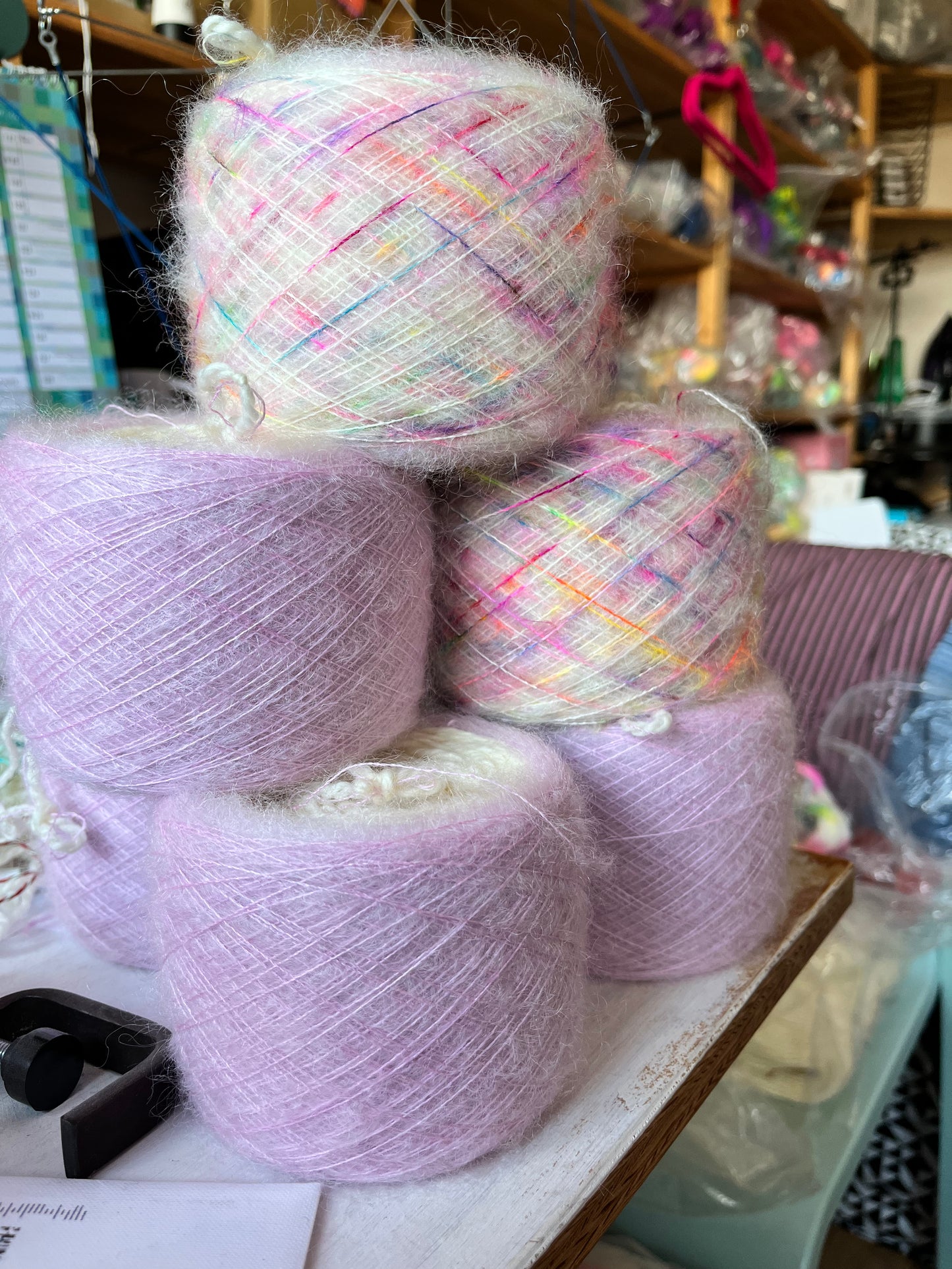 Aran Hat Cakes | Aran & Hand dyed Mohair Silk