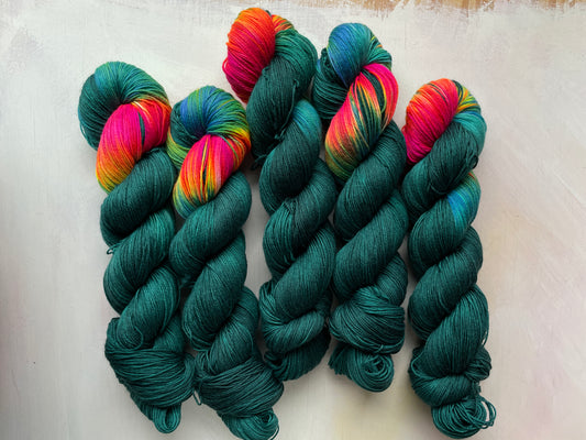 Frida Kahlo from the 4ply sock collection b the hand dyed yarn expert, The Wool Kitchen