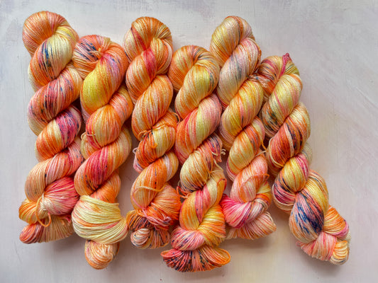 3 Hilma Af Kline Luxury Yarn Club from the 4ply Merino Silk collection by the hand dyed yarn expert, the Wool Kitchen