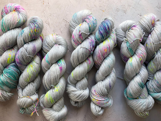 Iridium Luxury 4ply Merino Silk yarn from the hand dyed yarn expert, The Wool Kitchen.