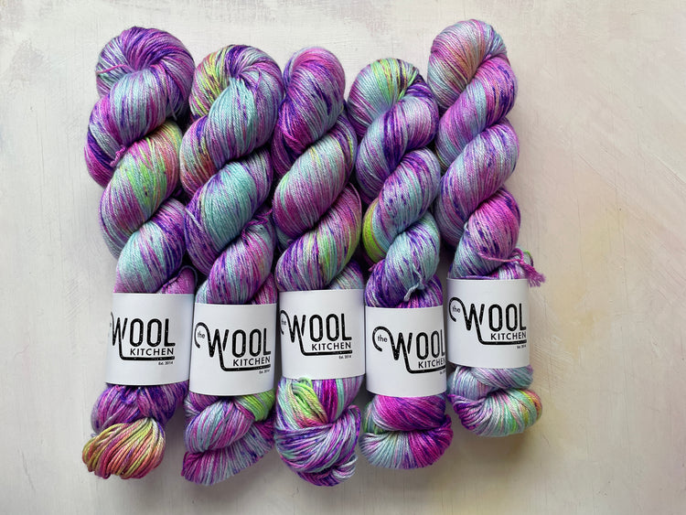 Luxury 4ply Merino Silk collection from the hand dyed yarn expert, The Wool Kitchen
