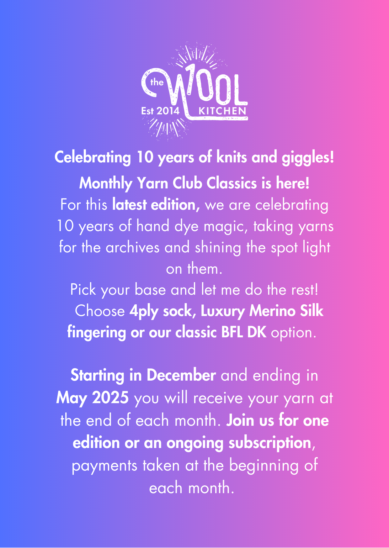 Club Classics Monthly Yarn Club | The Wool Kitchen