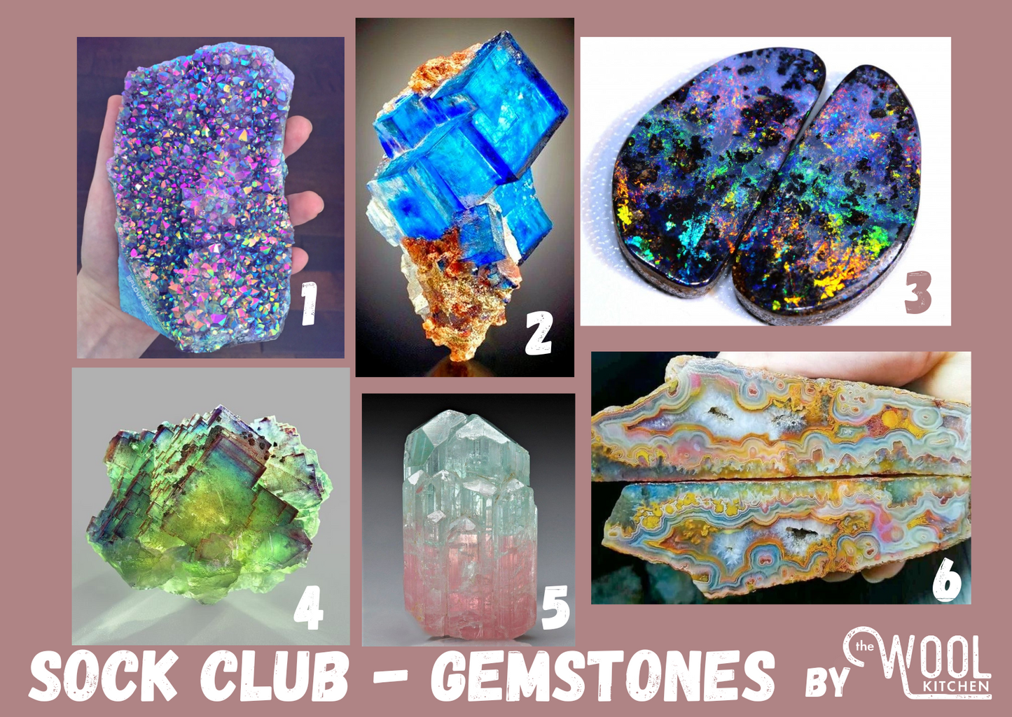 Gemstones Round 1 | Sock Yarn Club | Merino nylon 4ply