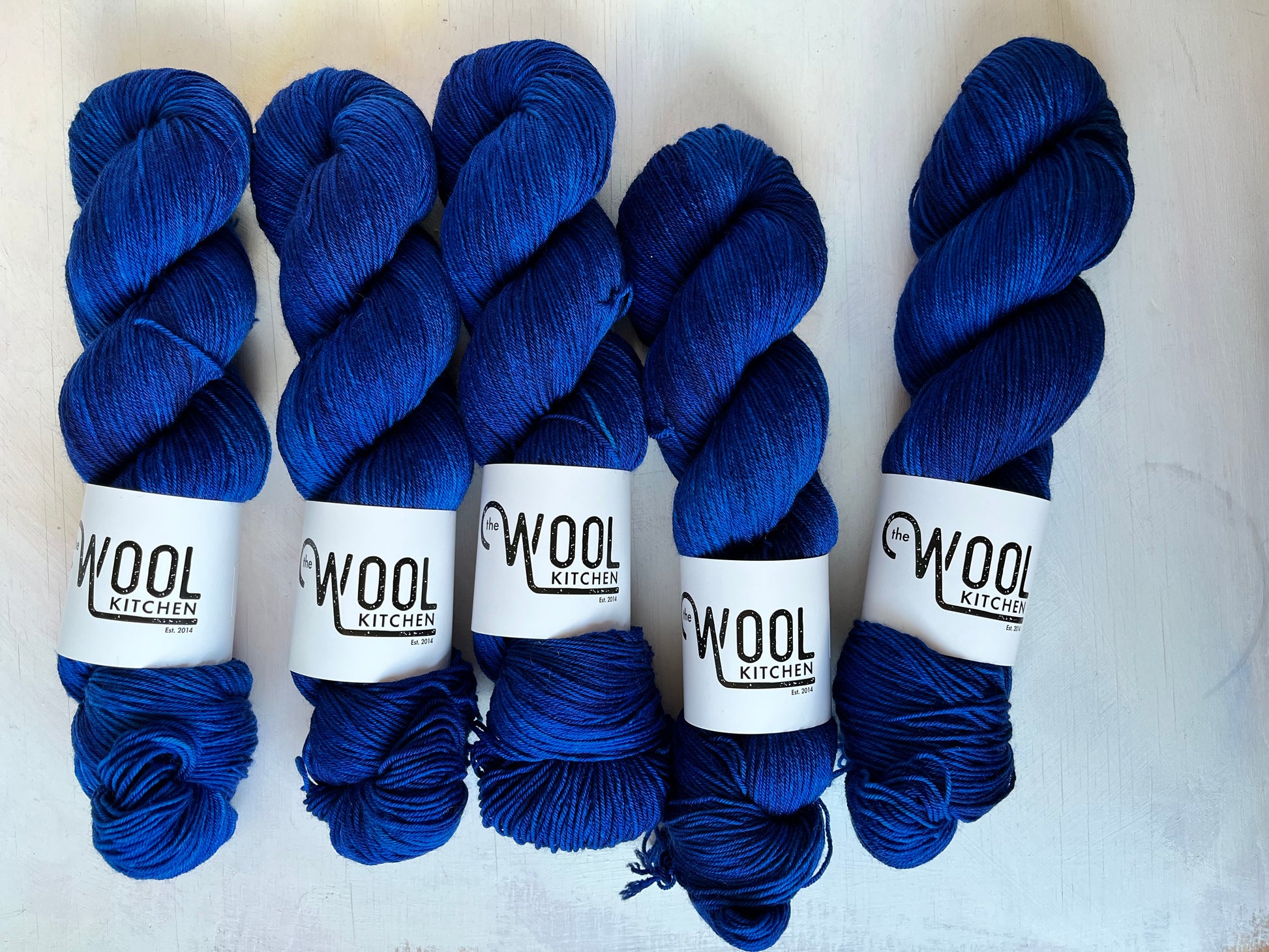 Cosmic Blue from the 4ply Sock Yarn Collection by the hand dyed yarn expert, The Wool Kitchen