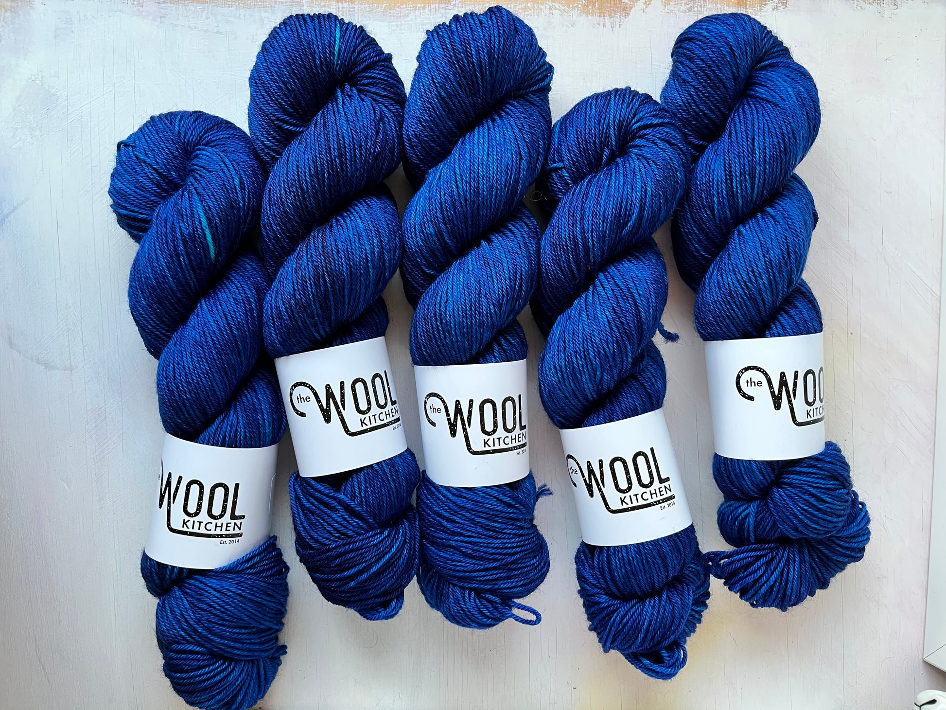 Cosmic Blue from the BFL DK Wool collection from the hand dyed yarn expert, The Wool Kitchen
