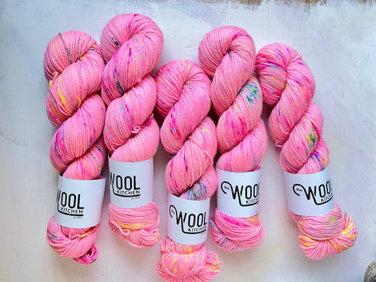 Love Hearts from the BFL DK Wool collection by the hand dyed yarn expert, The Wool Kitchen