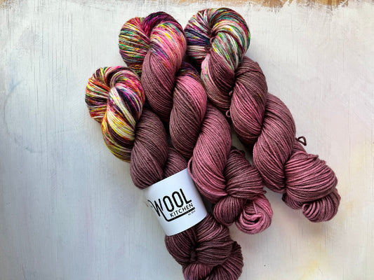 At Sunset from the BFL DK Wool collection by the hand dyed yarn expert, The Wool Kitchen.