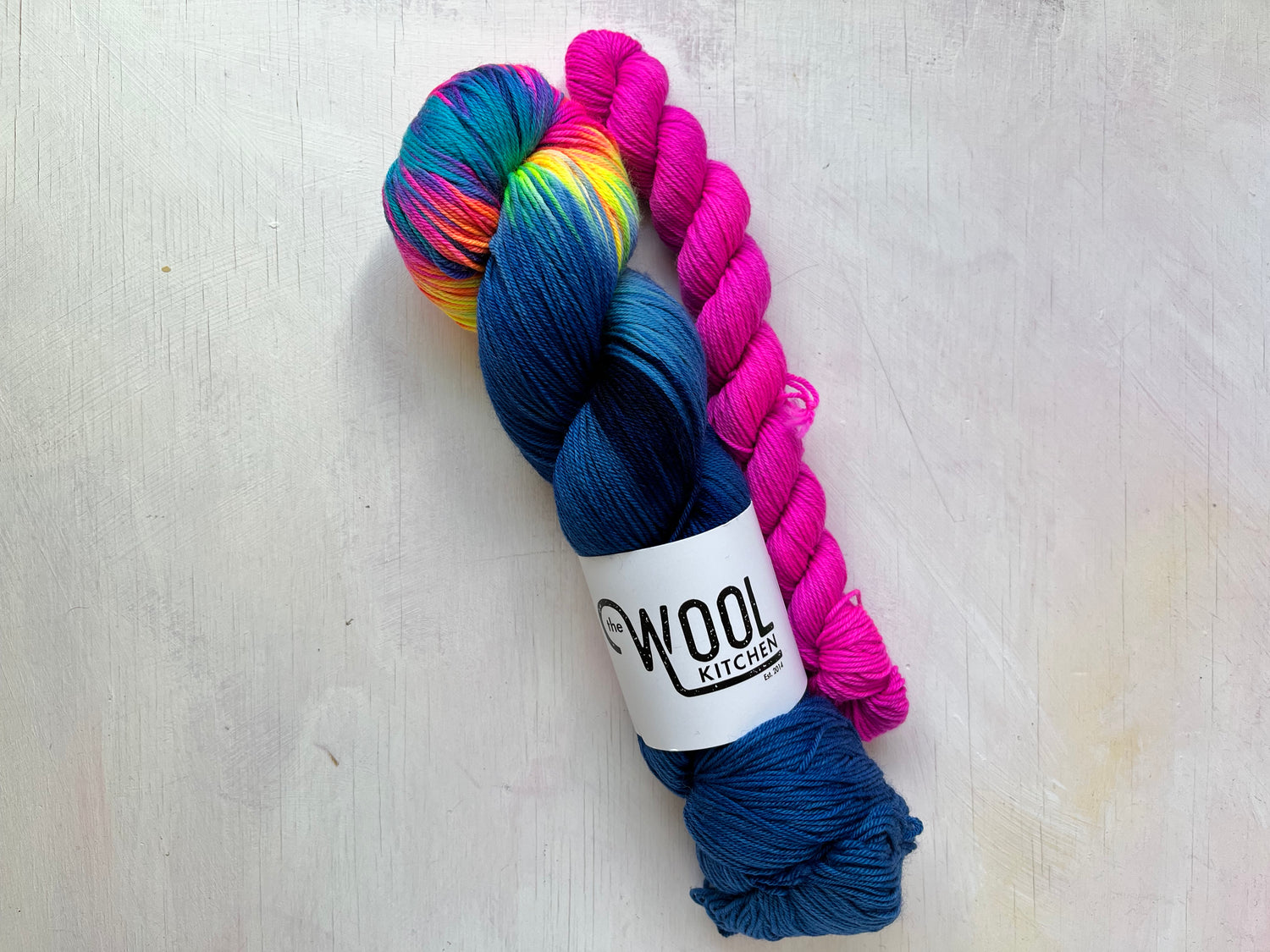 Zip Wave Sock Set with pink mini skein from the 4ply Sock Set 