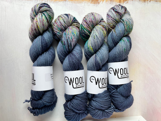 Stardust from the BFL DK Wool collection by the hand dyed yarn expert, The Wool Kitchen