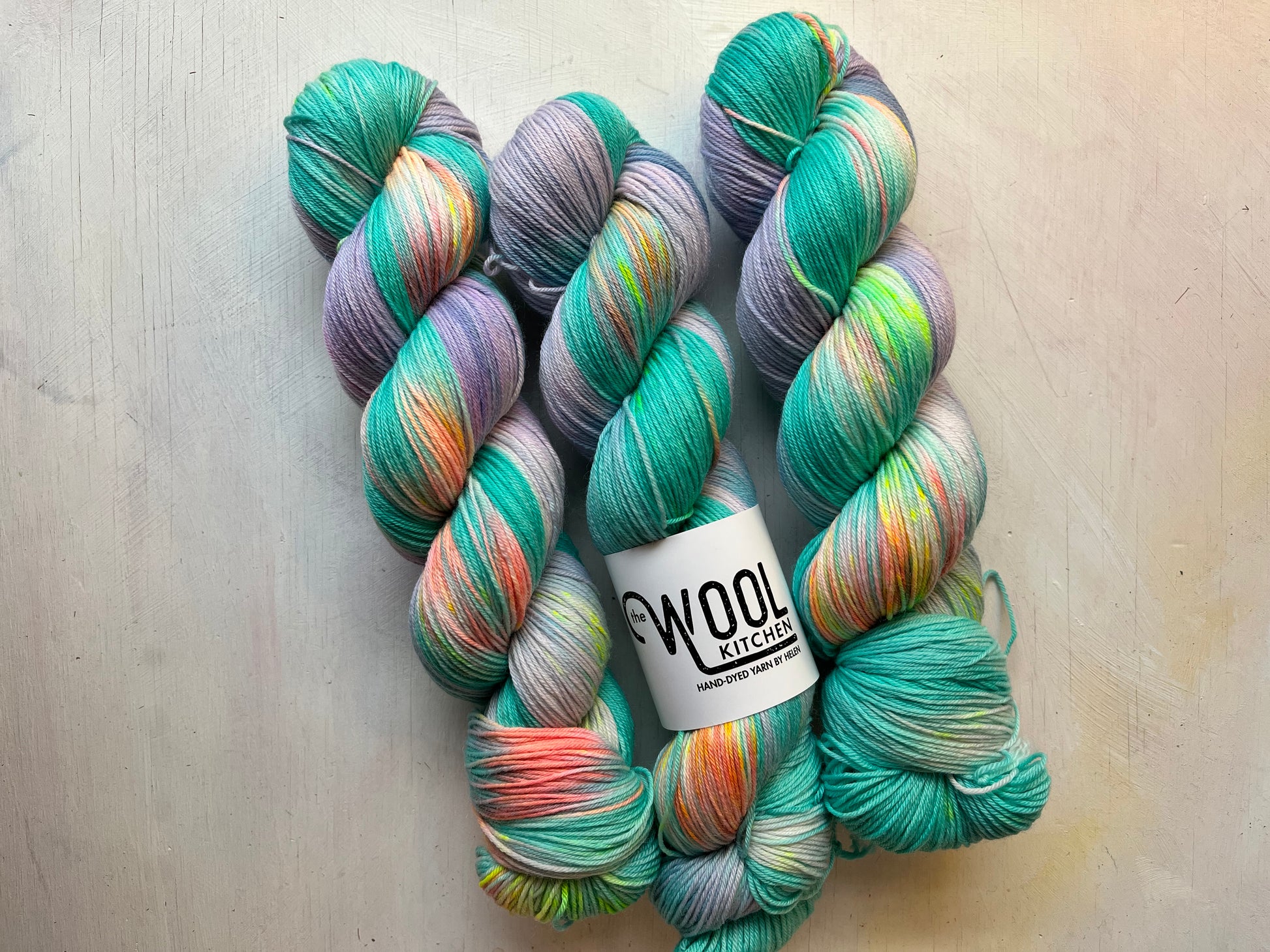 Rainbow Succulent in 4ply Sock from the Floral Fade 2 Botanical Yarn Club by the hand dyed yarn expert The Wool Kitchen