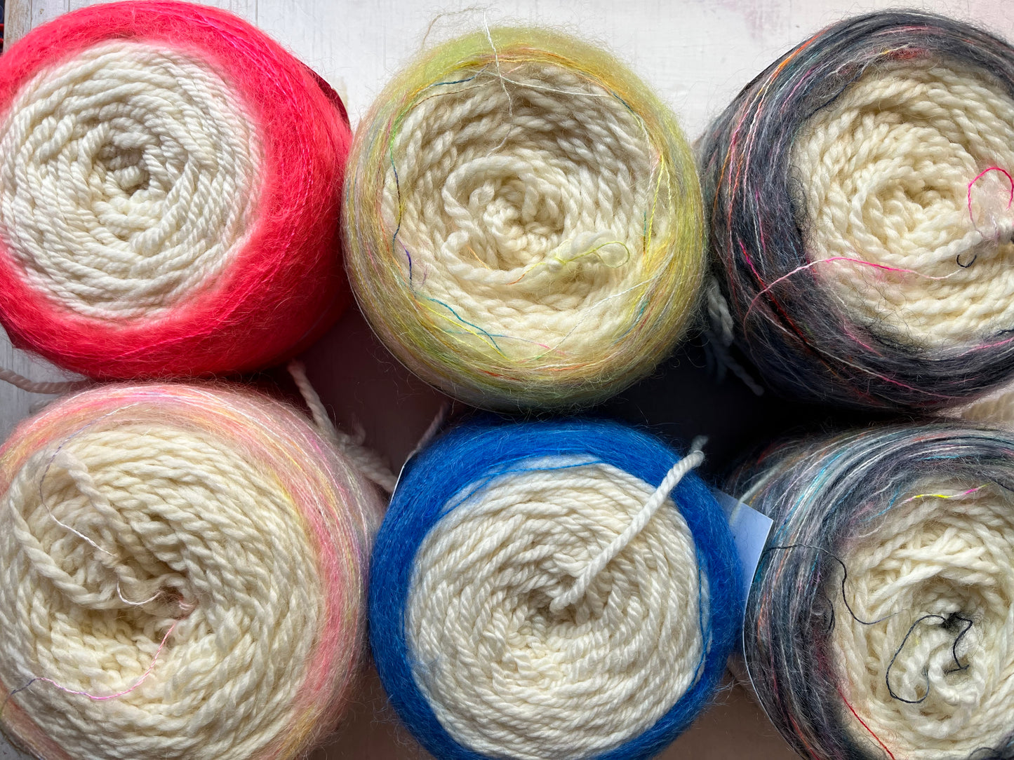 Aran Hat Cakes | Aran & Hand dyed Mohair Silk