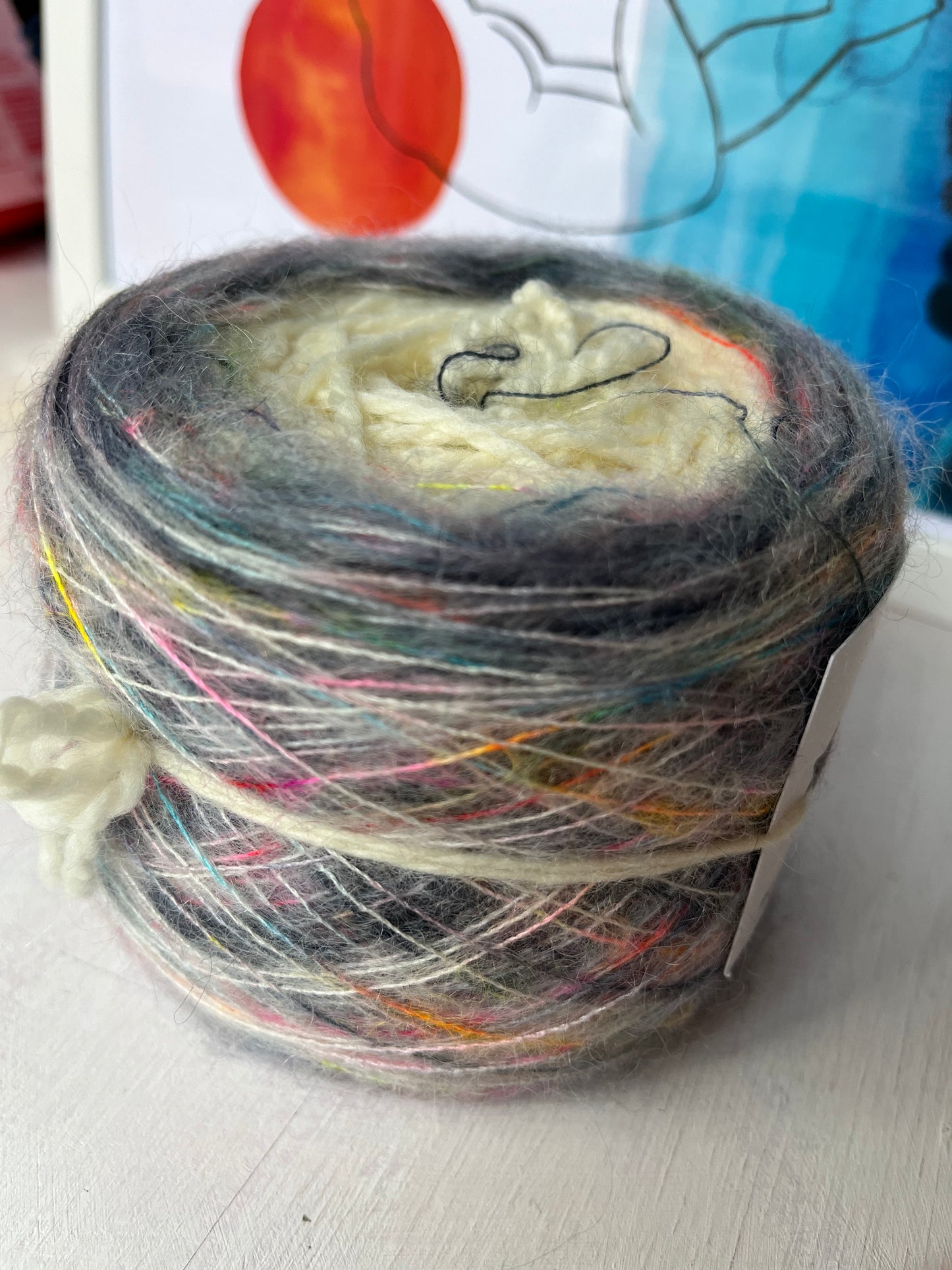 Aran Hat Cakes | Aran & Hand dyed Mohair Silk