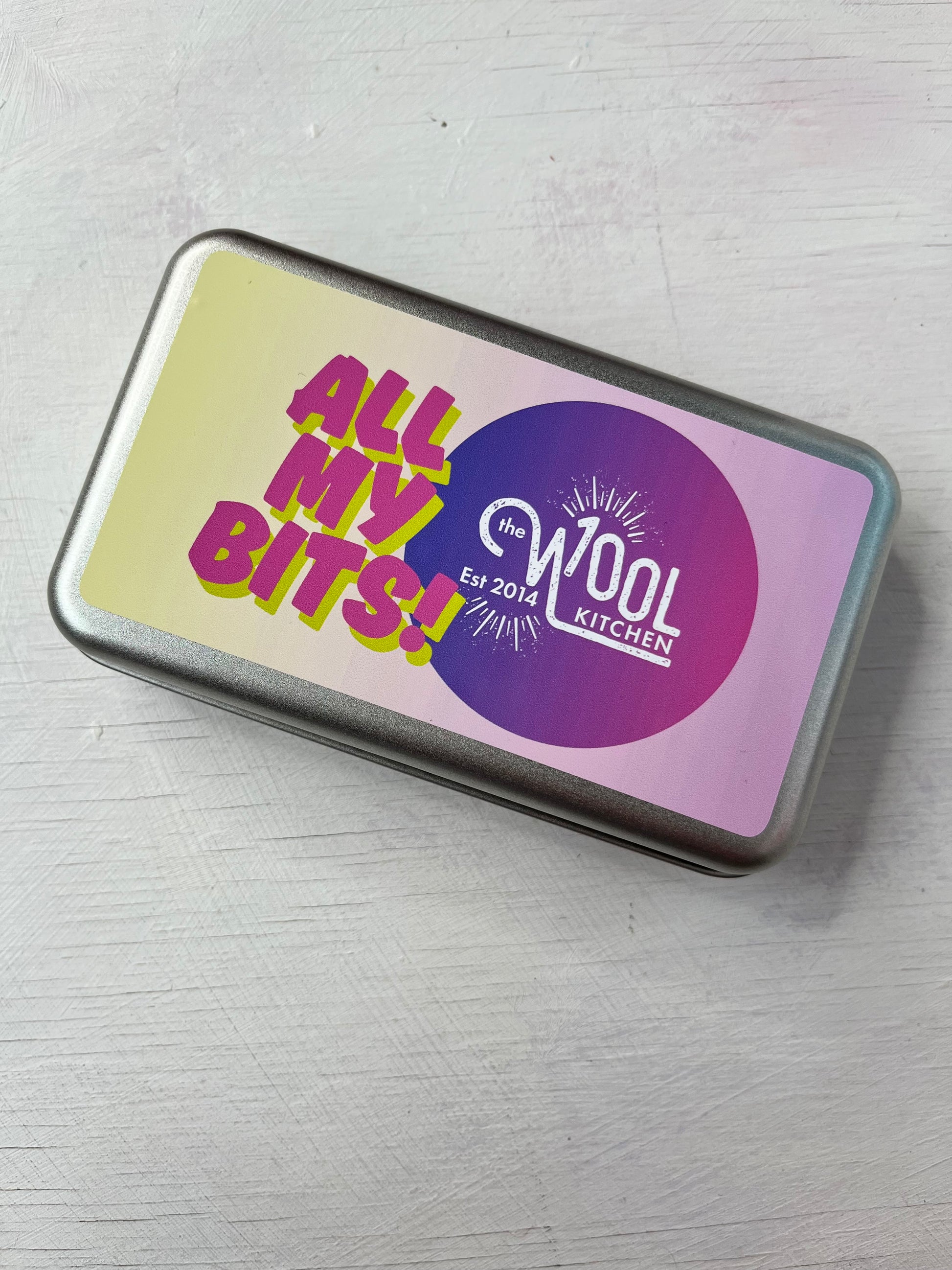 All my Bits Notions tin from the Accessories collection by the hand dyed yarn expert, The Wool Kitchen