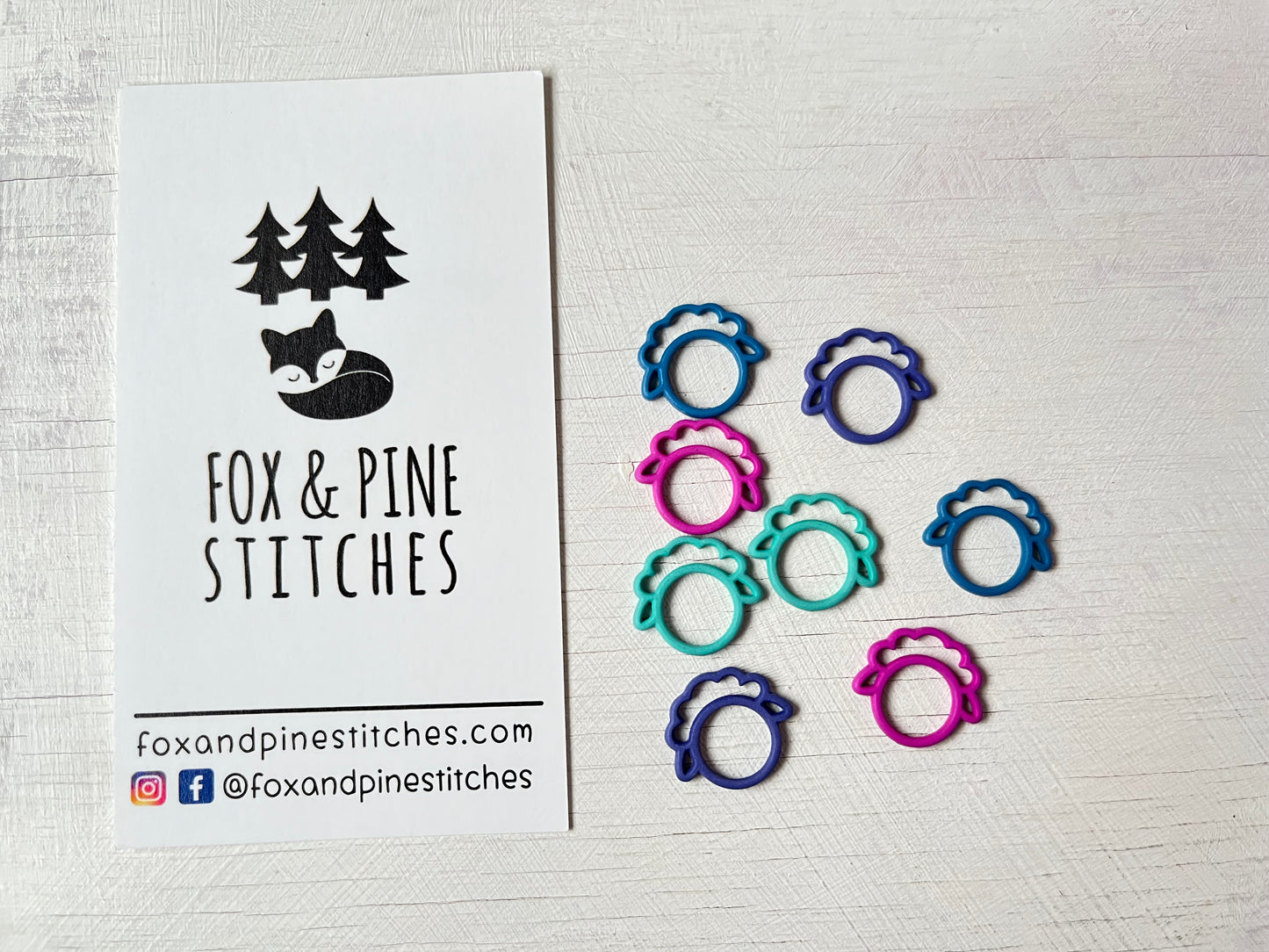 Colourful sheep closed ring stitch markers from the Accessories collection by the hand dyed yarn expert, The Wool Kitchen