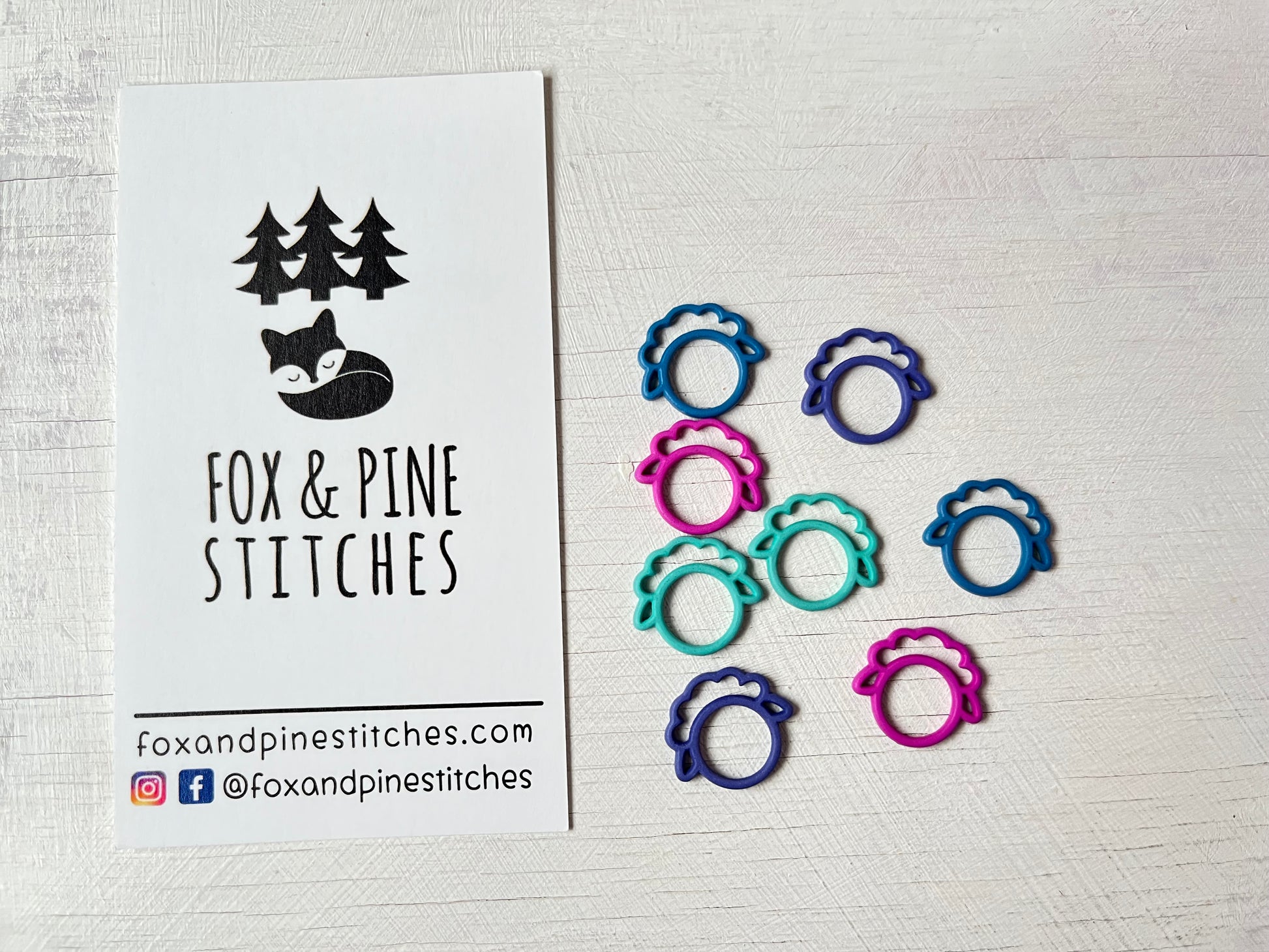 Colourful sheep closed ring stitch markers from the Accessories collection by the hand dyed yarn expert, The Wool Kitchen