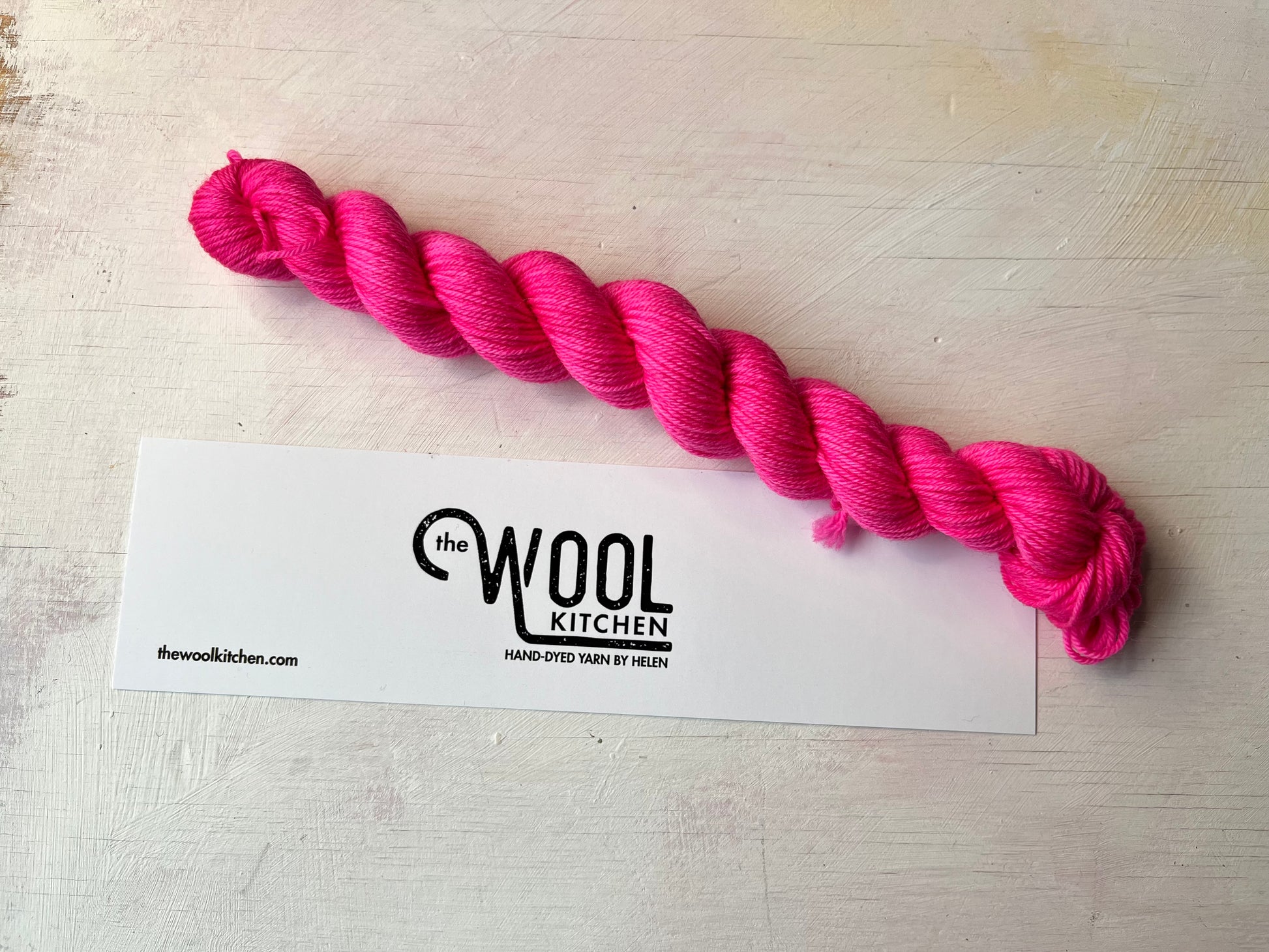 Popping Pink 4ply Sock yarn 20g by the hand dyed yarn expert, The Wool Kitchen