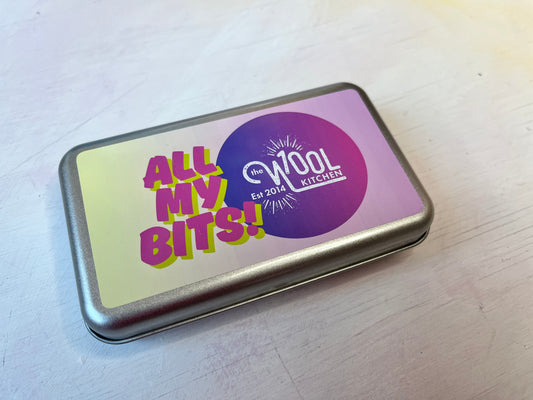 Closed Empty Super Useful Notions Tin from the Accessories and Helen's must haves collection by the hand dyed yarn expert, The Wool Kitchen