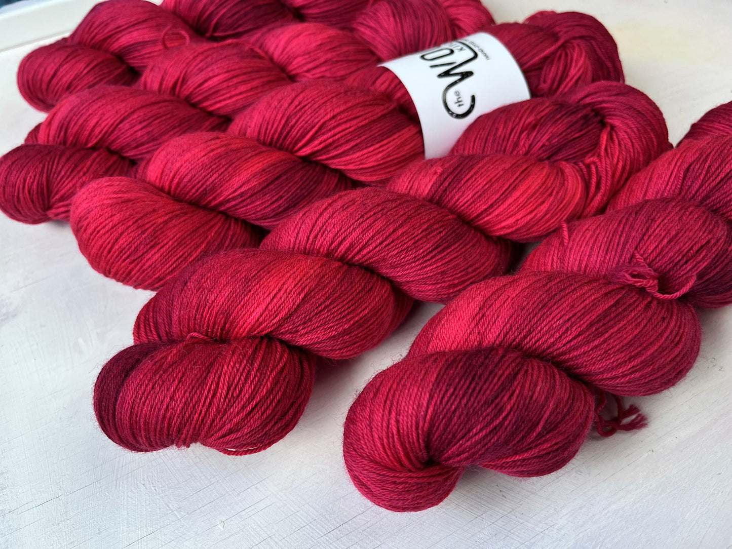 Close up of Nightlily from the 4ply sock collection by the hand dyed yarn expert, The Wool Kitchen