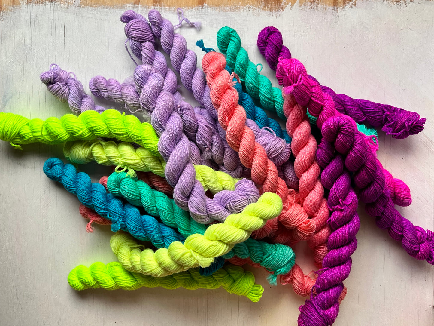 Mini yarn from the 4ply sock yarn collection by the hand dyed yarn expert, The Wool Kitchen