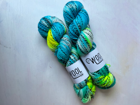 SALE 2 skeins Zebra in the Sea | Zebra Merino Sock Yarn Fingering Weight