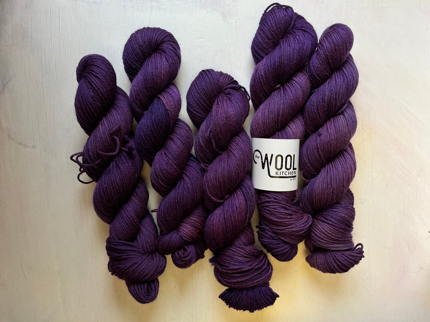 Practice Makes Purple from the BFL DK wool collection by the hand dyed yarn expert, The Wool Kitchen.