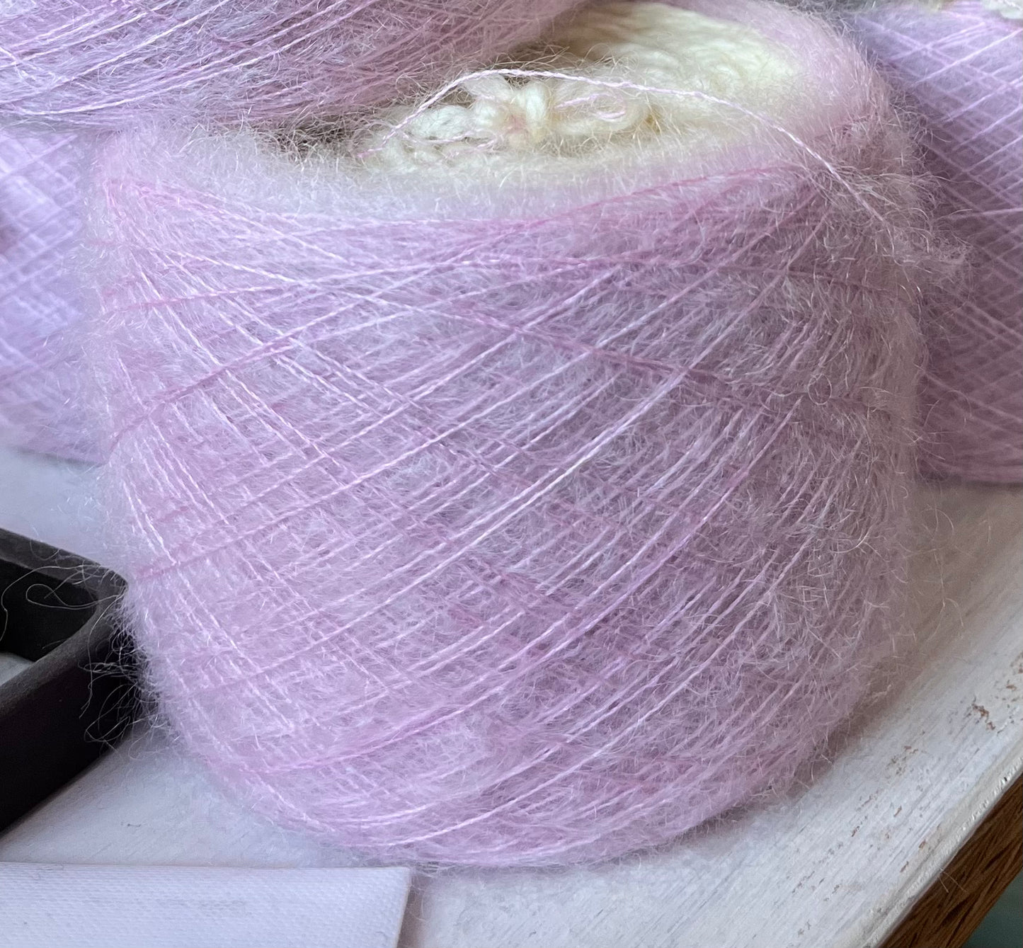 Aran Hat Cakes | Aran & Hand dyed Mohair Silk