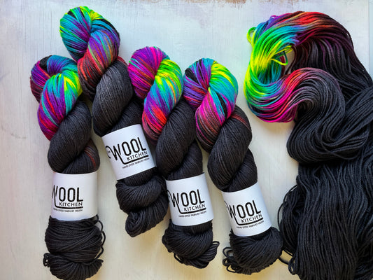 Nebula Assigned Pooling yarn from the BFL DK Wool collection by the hand dyed yarn expert, The Wool Kitchen 