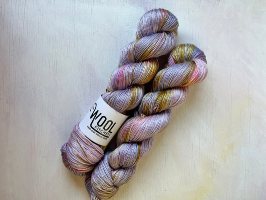 Malaika yarn from the Luxury 4ply Merino silk collection by the hand dyed yarn expert, The Wool Kitchen