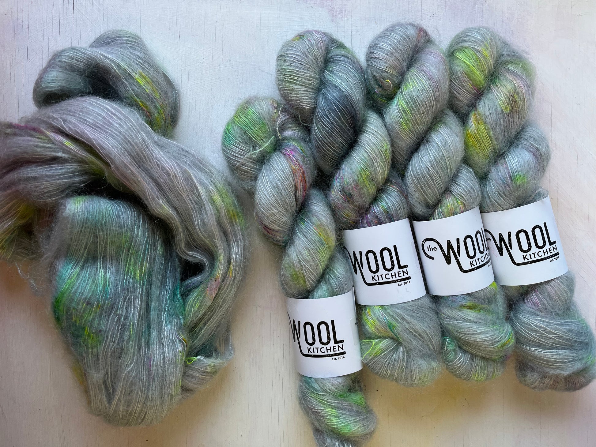 Skyfall Batch 1 from the Mohair Silk Lace collection  by the hand dyed yarn expert, The Wool Kitchen