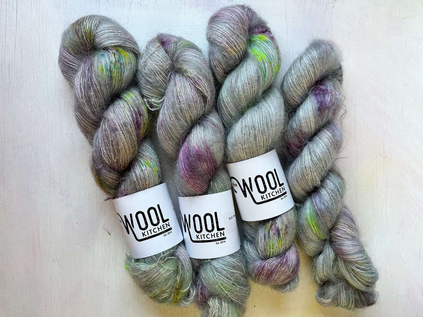  Skyfall Batch 2 from the Mohair Silk Lace collection  by the hand dyed yarn expert, The Wool Kitchen
