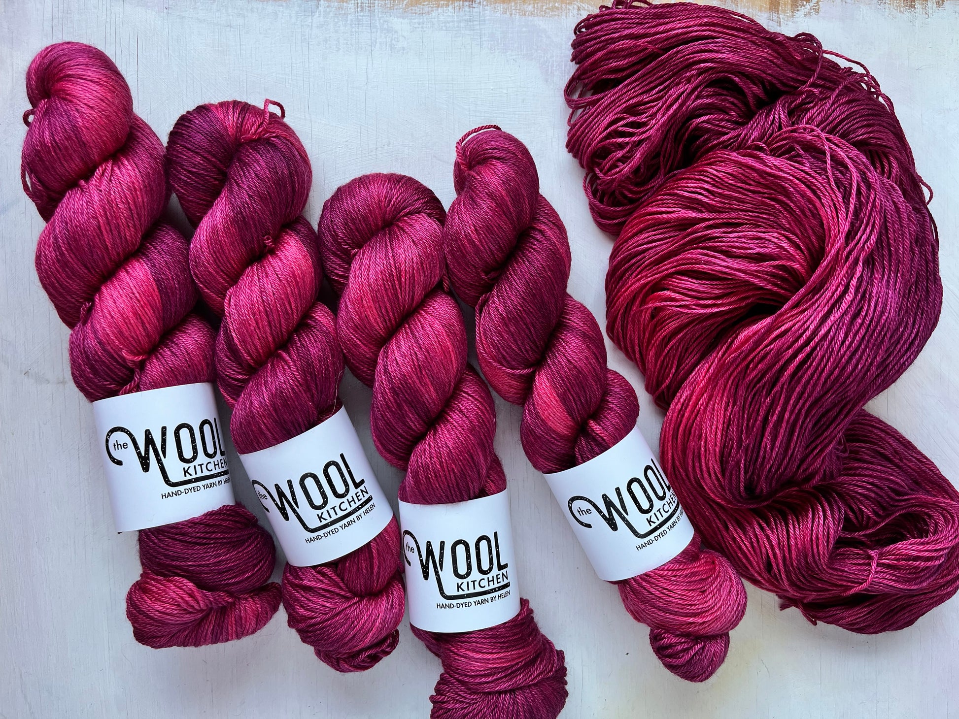 Nightlily from the Luxury 4ply Merino Silk Collection by the hand dyed yarn expert, The Wool Kitchen.