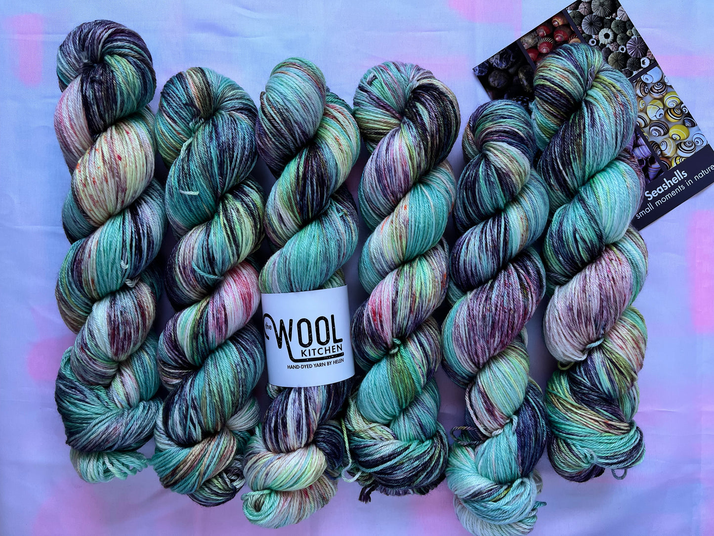 Image 3 on Luxury 4ply Merino Silk yarn from the Seashells Monthly Yarn club by the hand dyed yarn expert, The Wool Kitchen. 