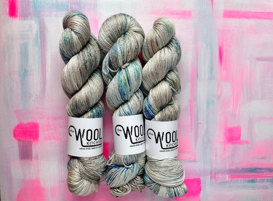 Image 4 on Luxury 4ply Merino Silk yarn from the Seashells Monthly Yarn club by the hand dyed yarn expert, The Wool Kitchen. 
