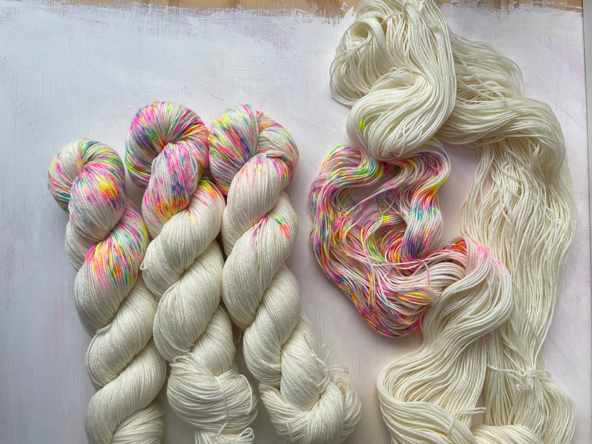 Champagne Supernova from the Zip Yarn 4ply sock yarn collection by the hand dyed yarn expert, The Wool Kitchen