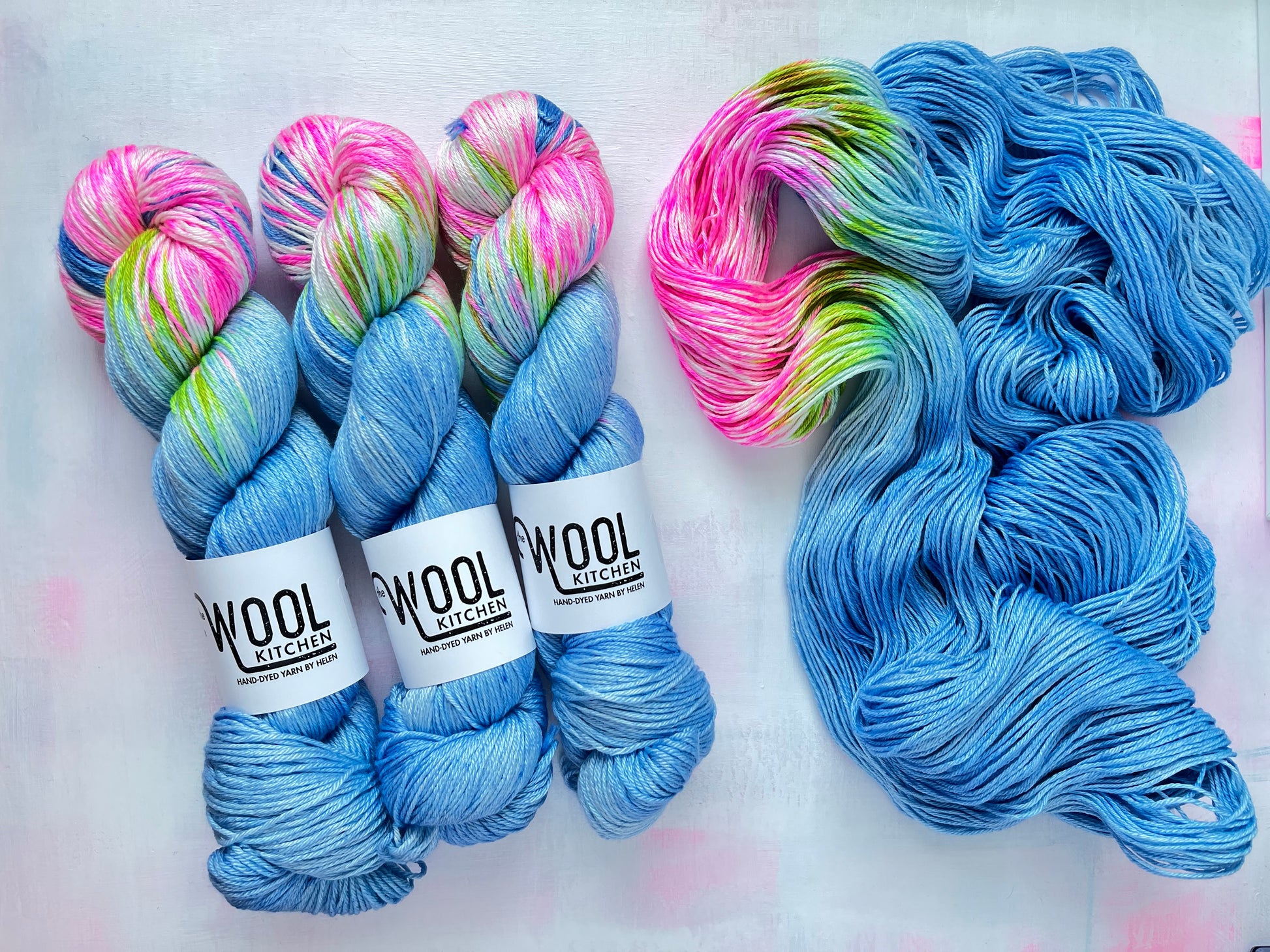 Cherry Blossom from the Luxury 4ply merino silk collection by the hand dyed yarn expert The Wool Kitchen
