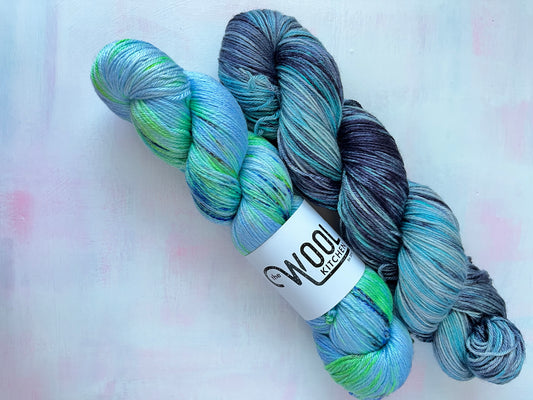 SALE Mix Duo South Landing Bright, Light Blues | Luxury 4ply Merino Silk