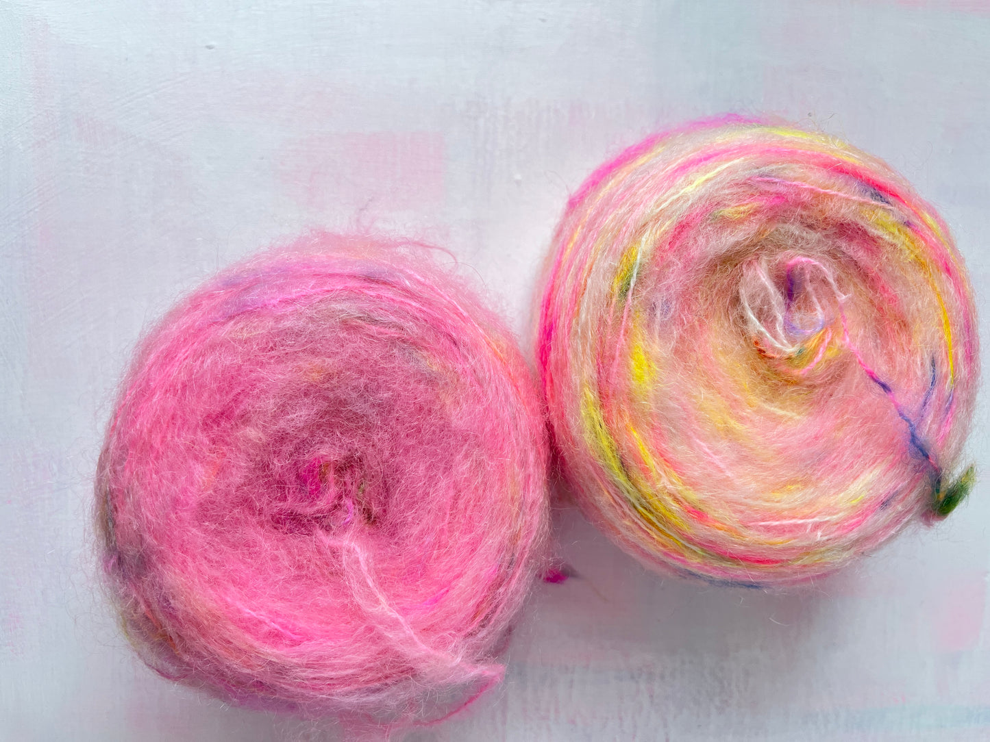 SALE BUY MY BALLS! 2 x100g Cake Neon Only & Love Hearts Big Fluff | DK Mohair