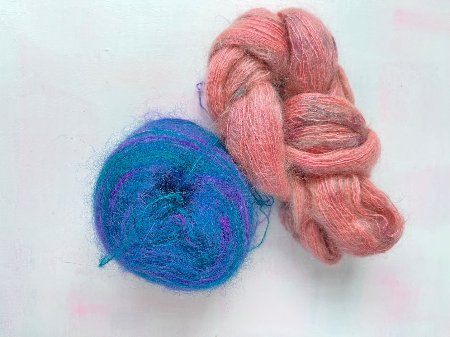 SALE BUY MY BALLS! 61g Rose Gold & Blue Combo | Mohair Silk Lace