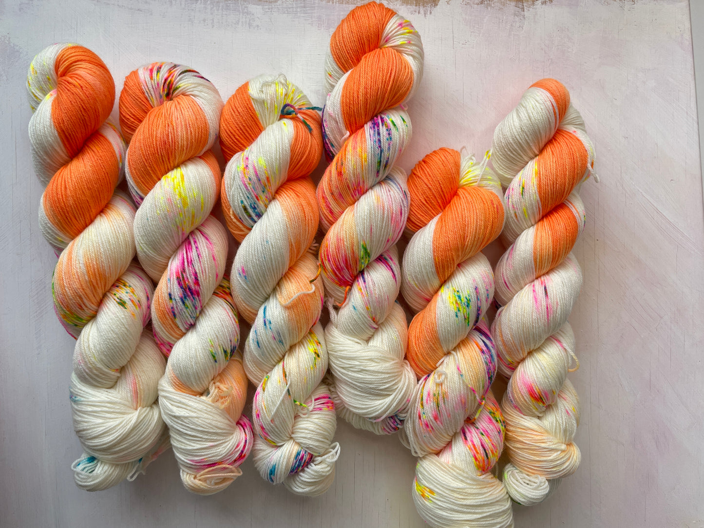 Reverse Pops Orange  - Zip Yarn - Merino nylon - 4ply