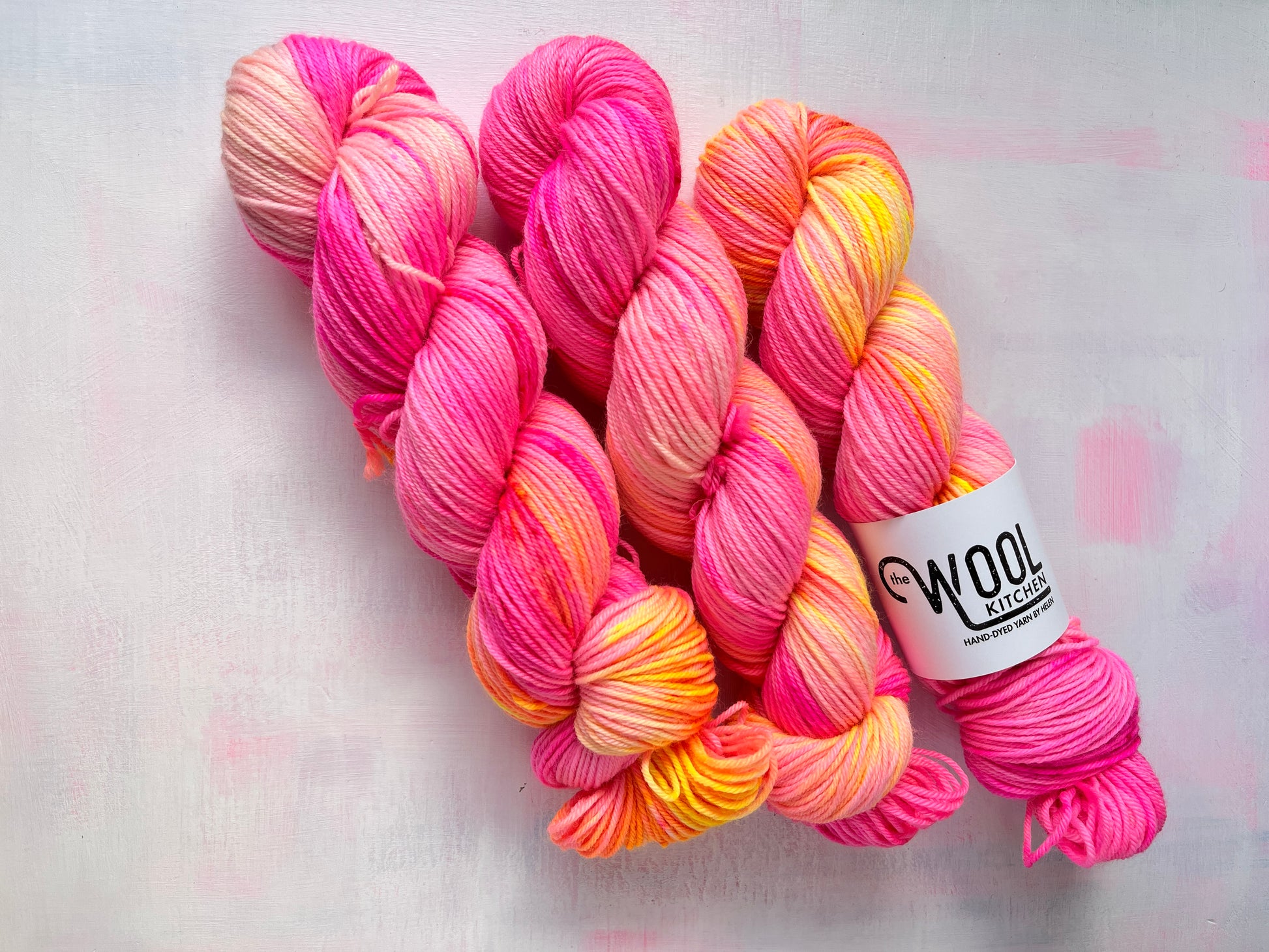 July from the Floral Fade 3 Fungi monthly yarn club in BFL DK Wool by the hand dyed yarn expert, The Wool Kitchen 