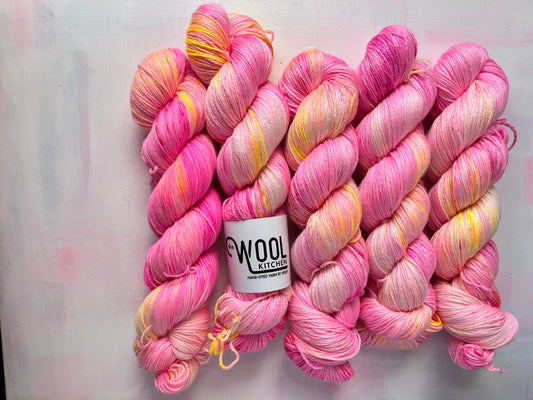 July Fungi Fade Yarn from the Floral Fade 3 Fungi Monthly Yarn club collection by the hand dyed yarn expert, The Wool Kitchen. 